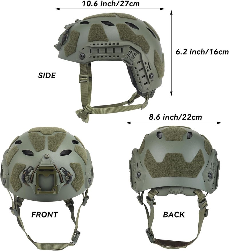 Aoutacc Lightweight Tactical Fast Helmet, Integrated Helmet with NVG Mount Base, Side Rails,Pre-Slotted Headset Strap for Outdoor Sports, CS - Image 2